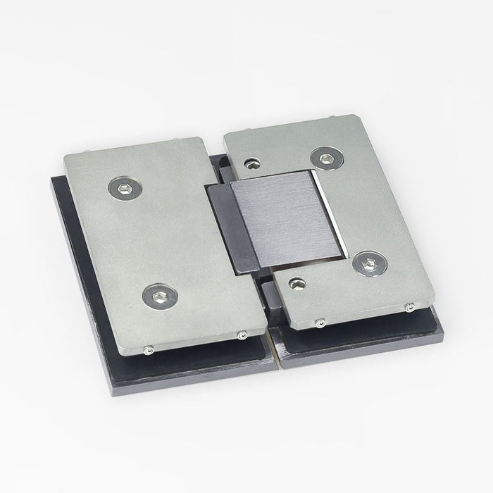 Forge Frameless Shower Hinge Heavy Duty Adjustable Glass to Glass 180 Degrees - Satin Chrome - Image 2