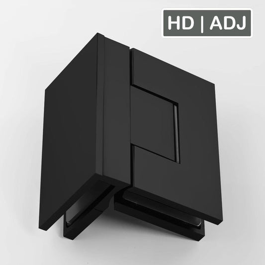 Forge Frameless Shower Hinge Heavy Duty Adjustable Glass to Glass 90 Degrees - Black - Image 1