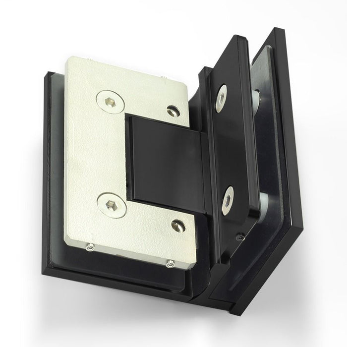 Forge Frameless Shower Hinge Heavy Duty Adjustable Glass to Glass 90 Degrees - Black - Image 3