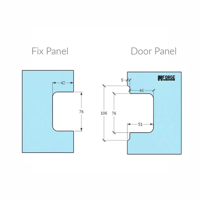 Forge Frameless Shower Hinge Heavy Duty Adjustable Glass to Glass 90 Degrees - Brushed Nickel - Image 5