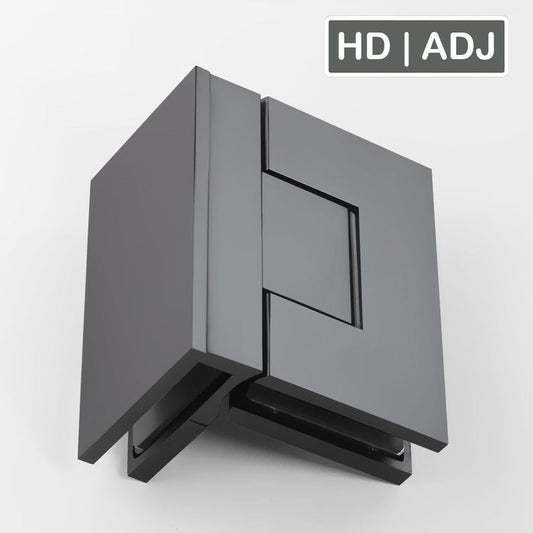 Forge Frameless Shower Hinge Heavy Duty Adjustable Glass to Glass 90 Degrees - Gunmetal Grey - Image 1