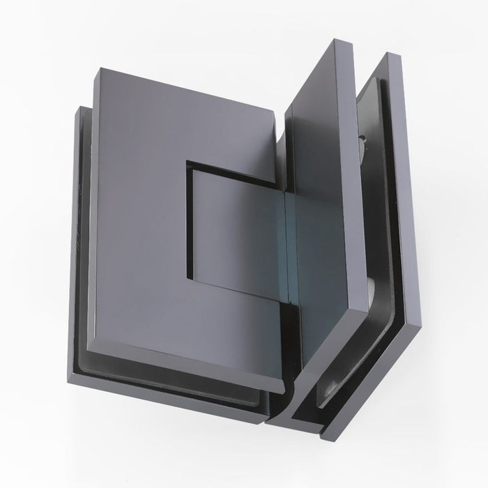 Forge Frameless Shower Hinge Heavy Duty Adjustable Glass to Glass 90 Degrees - Gunmetal Grey - Image 2