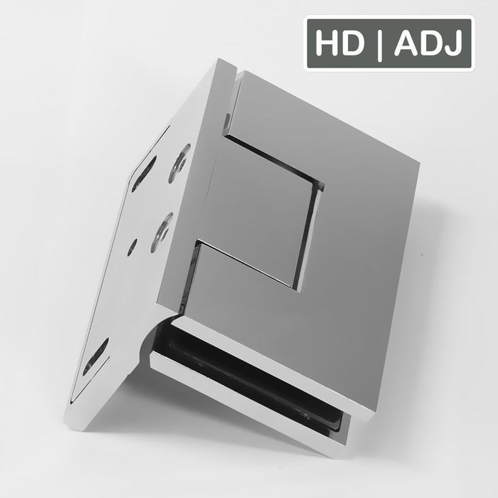 Forge Frameless Shower Hinge Heavy Duty Adjustable Glass to Wall L-Shape 90 Degrees - Chrome - Image 1