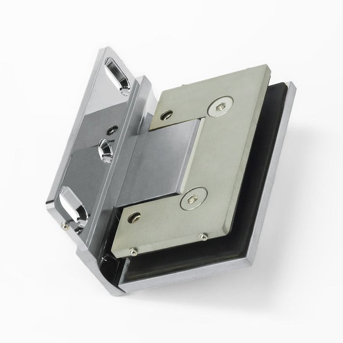 Forge Frameless Shower Hinge Heavy Duty Adjustable Glass to Wall L-Shape 90 Degrees - Satin Chrome - Image 3