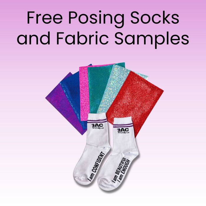 Free Socks and Fabric Samples Bundle  Angel Competition BikinisThe best NPC Competition Suits for the Bikini Division, Fit Model Division Suits, and bodybuilding suits.