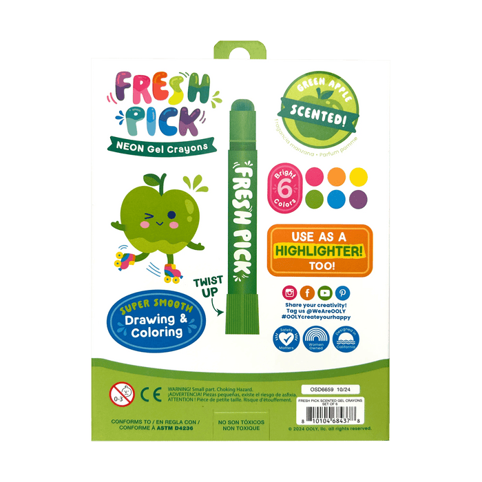 Fresh Pick Apple Scented Gel Crayons - Olita Gifts & Goods