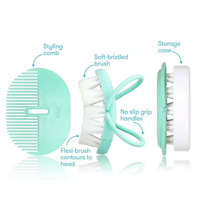 Frida: Baby Head-Hugging Hairbrush + Styling Comb Set