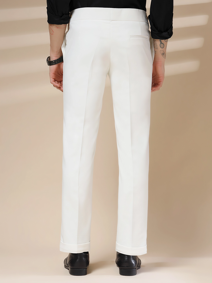 Frost White Classic Buttoned Gurkha Pants by ITALIAN VEGA®
