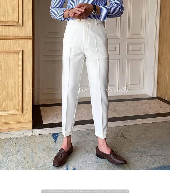Frost White Men Formal Pants by ITALIAN VEGA®