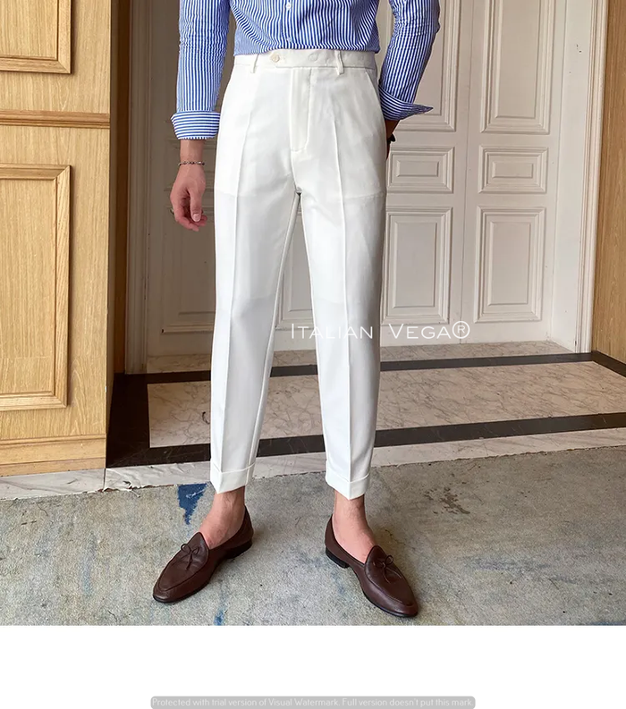 Frost White Men Formal Pants by ITALIAN VEGA®