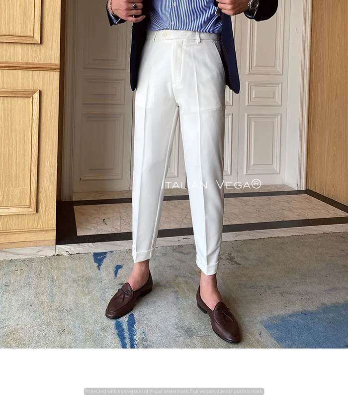 Frost White Men Formal Pants by ITALIAN VEGA®
