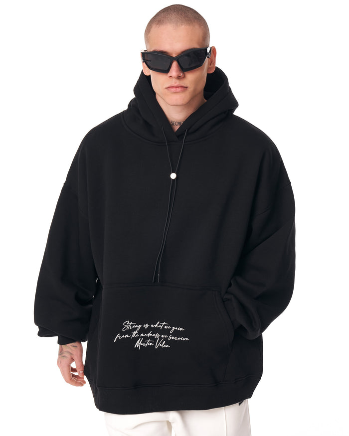 Fuerzio "Strength Through Madness" 3D Printed Designer Oversized Hoodie (4)