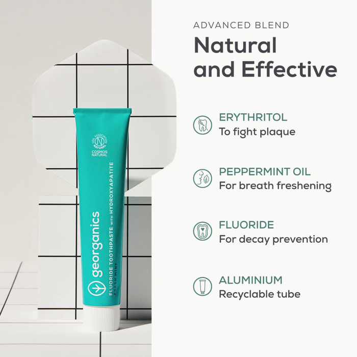 Georganics Toothpaste with Hydroxyapatite Fresh Mint with Fluoride 75ml