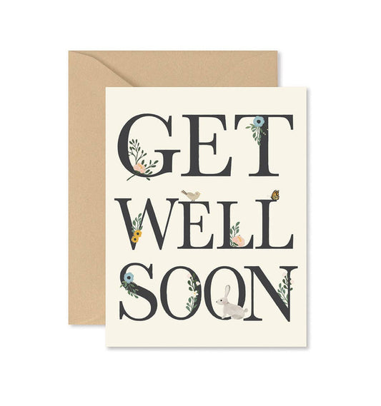 Get Well Soon Floral Greeting Card - Olita Gifts & Goods