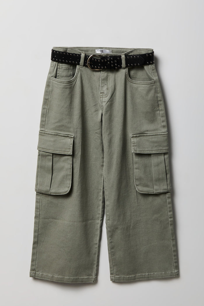 Girls Baggy Cargo Jean with Belt