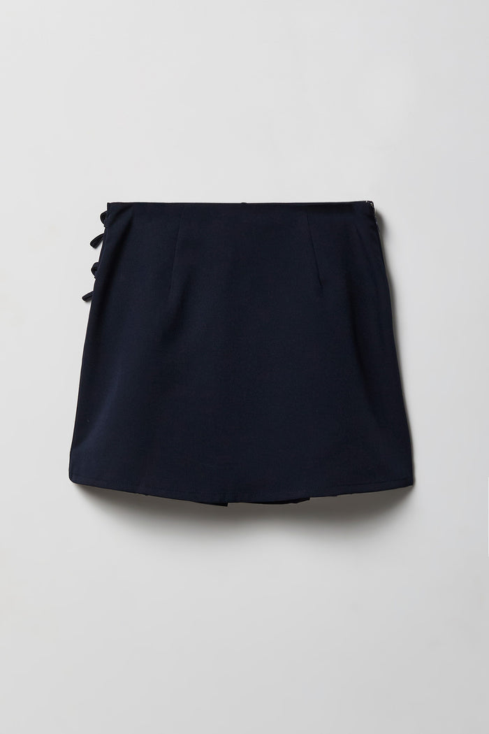 Girls Bow Pleated Skirt