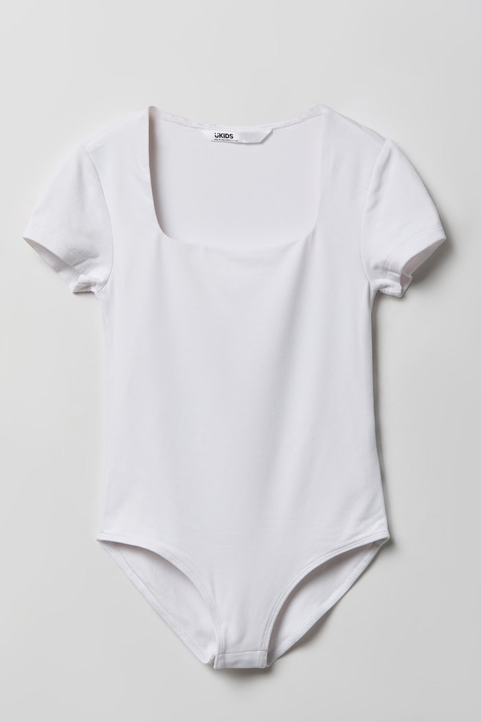Girls Contour Square Neckline Bodysuit