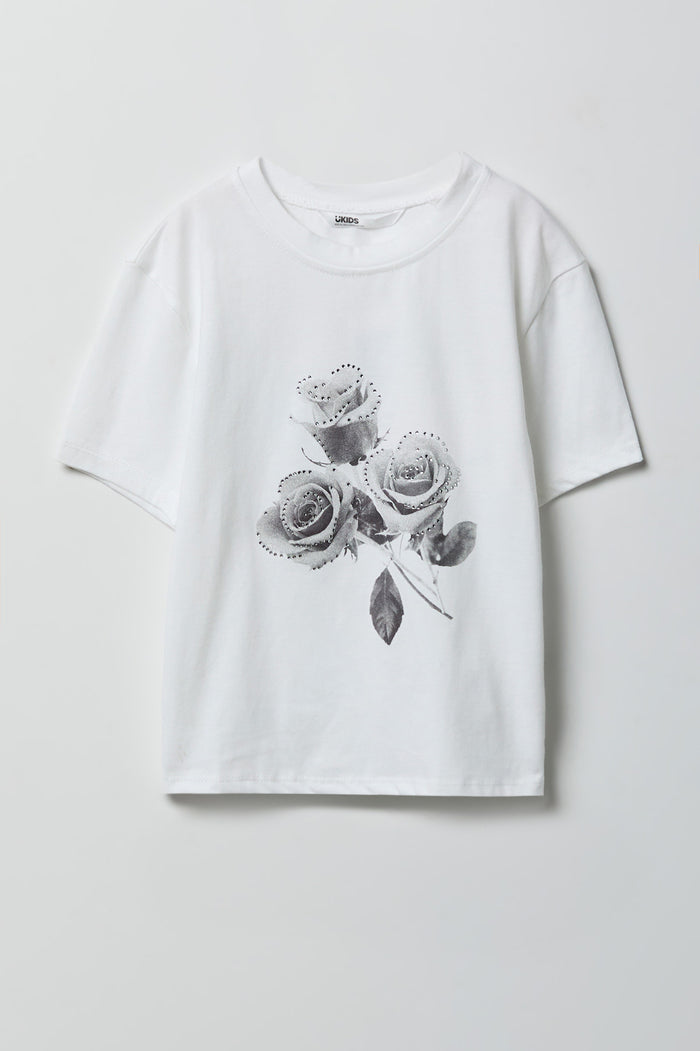 Girls Floral Graphic T-Shirt