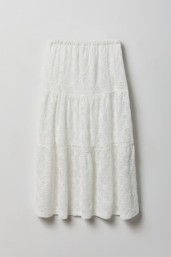Girls Lace Tiered Maxi Skirt