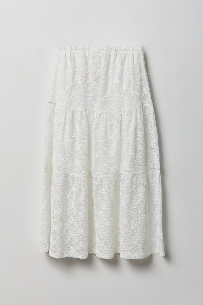 Girls Lace Tiered Maxi Skirt