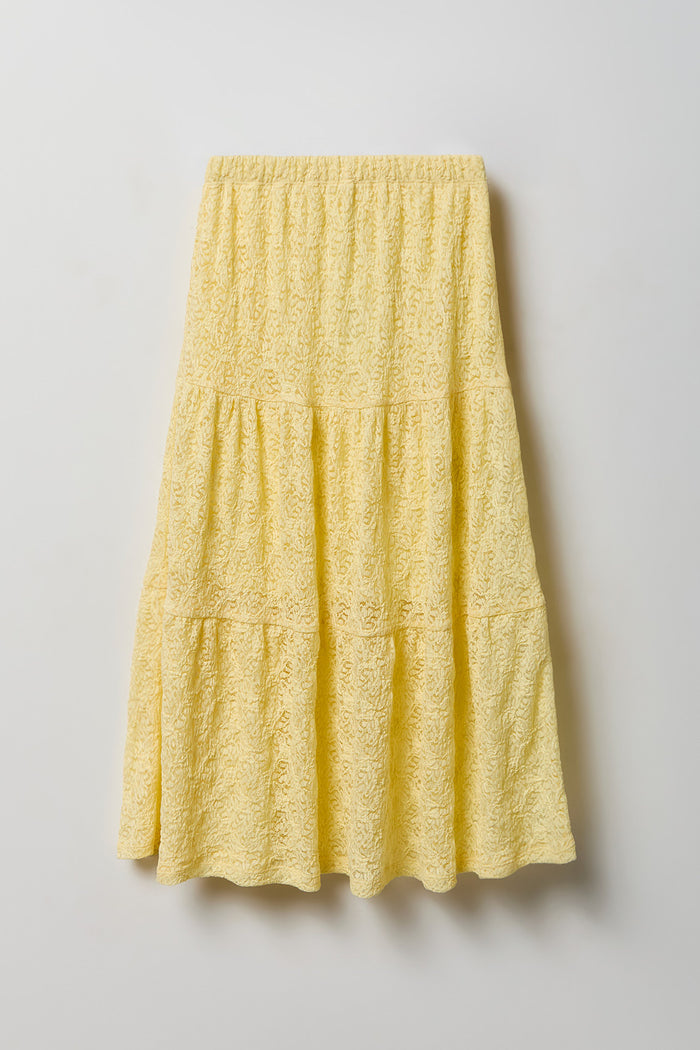 Girls Lace Tiered Maxi Skirt