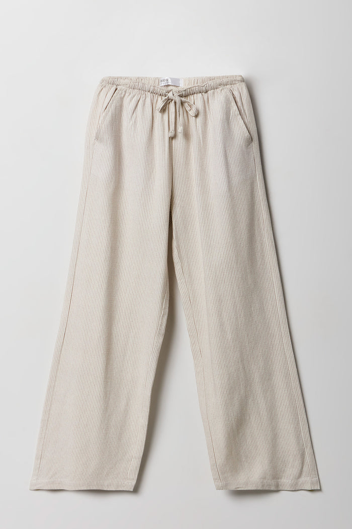 Girls Linen-Blend Wide Leg Pant