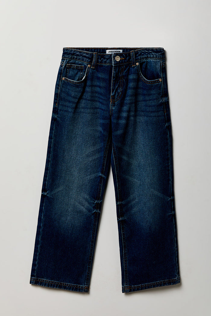 Girls Low Rise Baggy Dark Jean