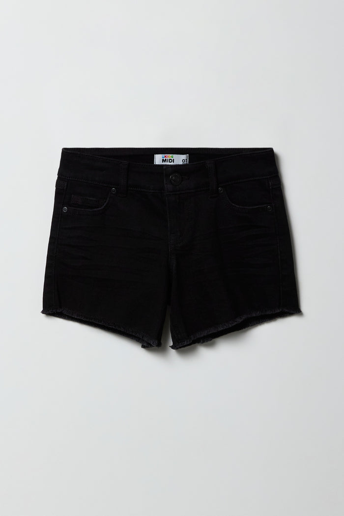 Girls Low Rise Denim Midi Short