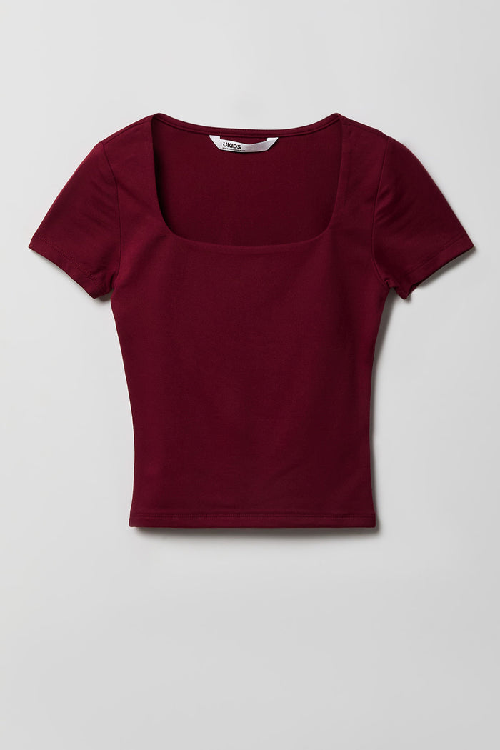 Girls Luxe Heavy Contour Square Neck T-Shirt