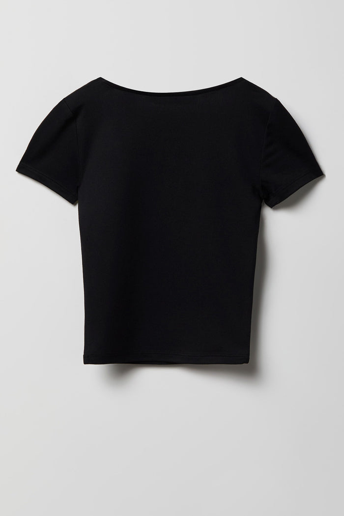 Girls Luxe Heavy Contour Square Neck T-Shirt
