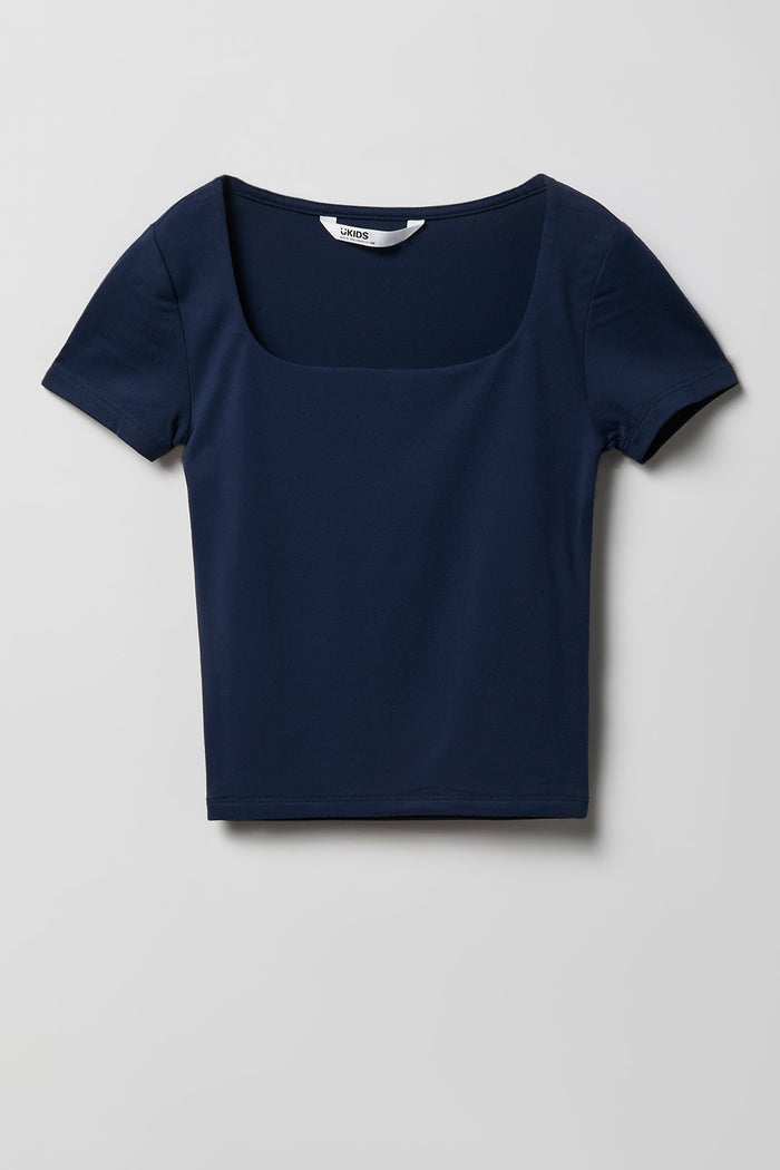 Girls Luxe Heavy Contour Square Neck T-Shirt