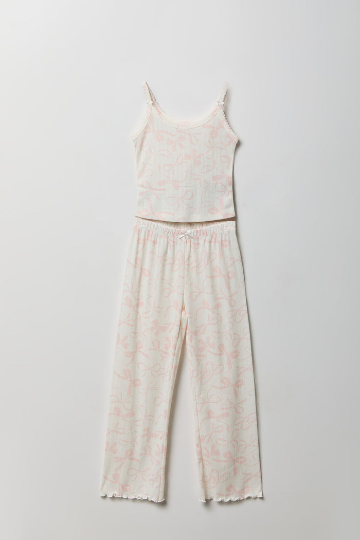 Girls Pointelle Tank & Pajama Pant Set