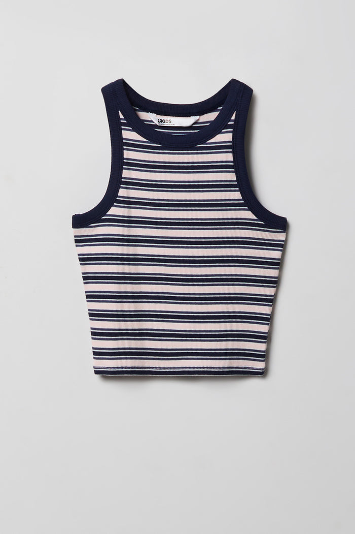 Girls Ribbed High Neck Tank