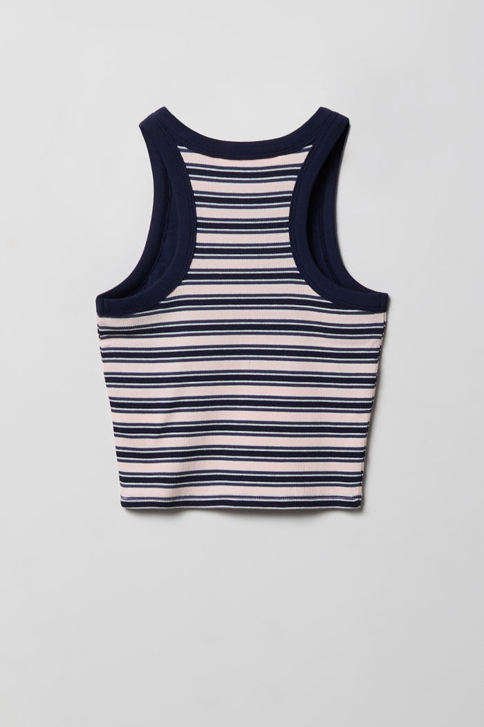 Girls Ribbed High Neck Tank