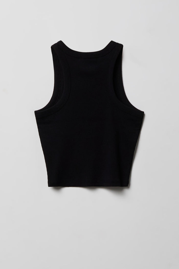 Girls Ribbed High Neck Tank