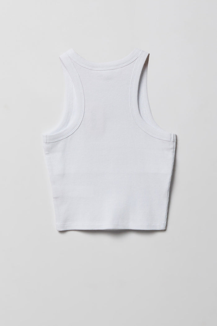 Girls Ribbed High Neck Tank