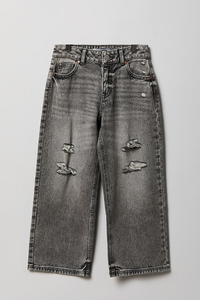Girls Ripped Mid Rise Super Baggy Jean