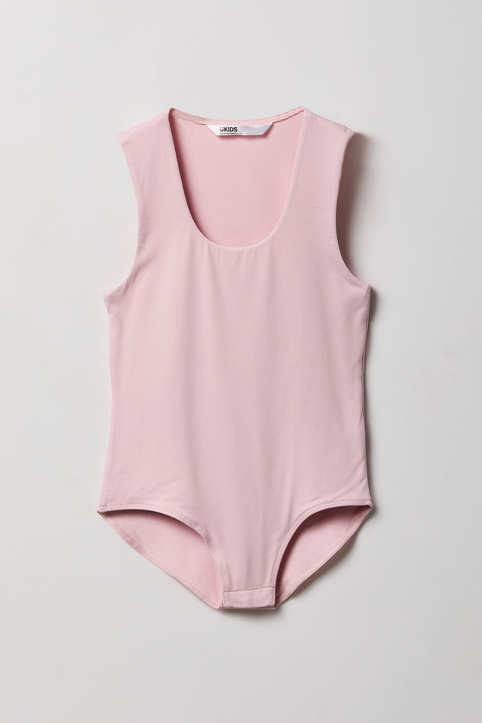 Girls Scoop Neckline Contour Bodysuit