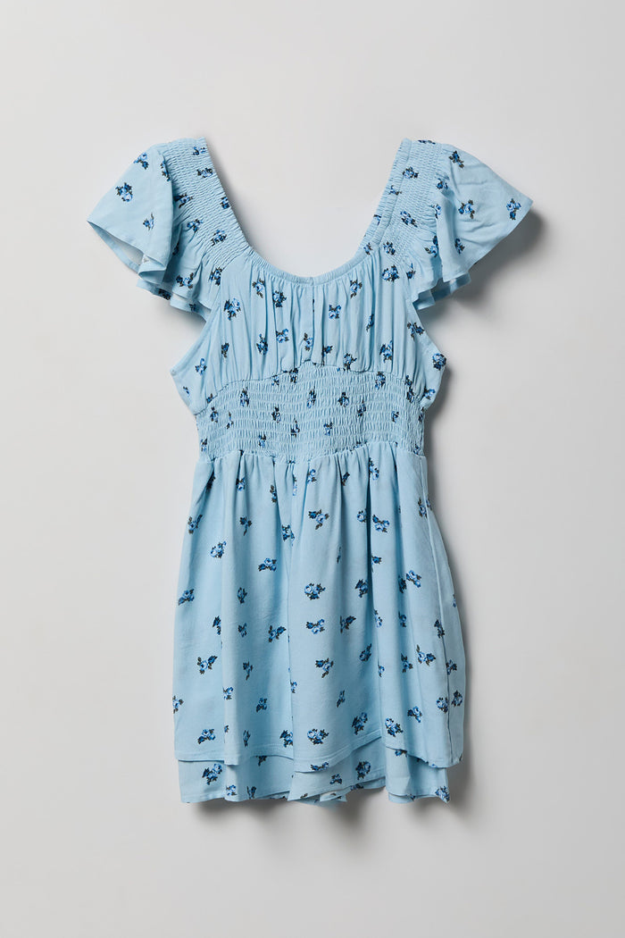 Girls Smocked Waist Romper