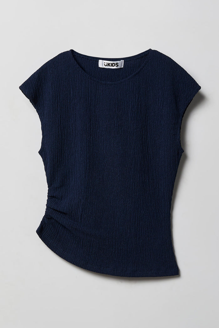 Girls Textured Top & Pant Set