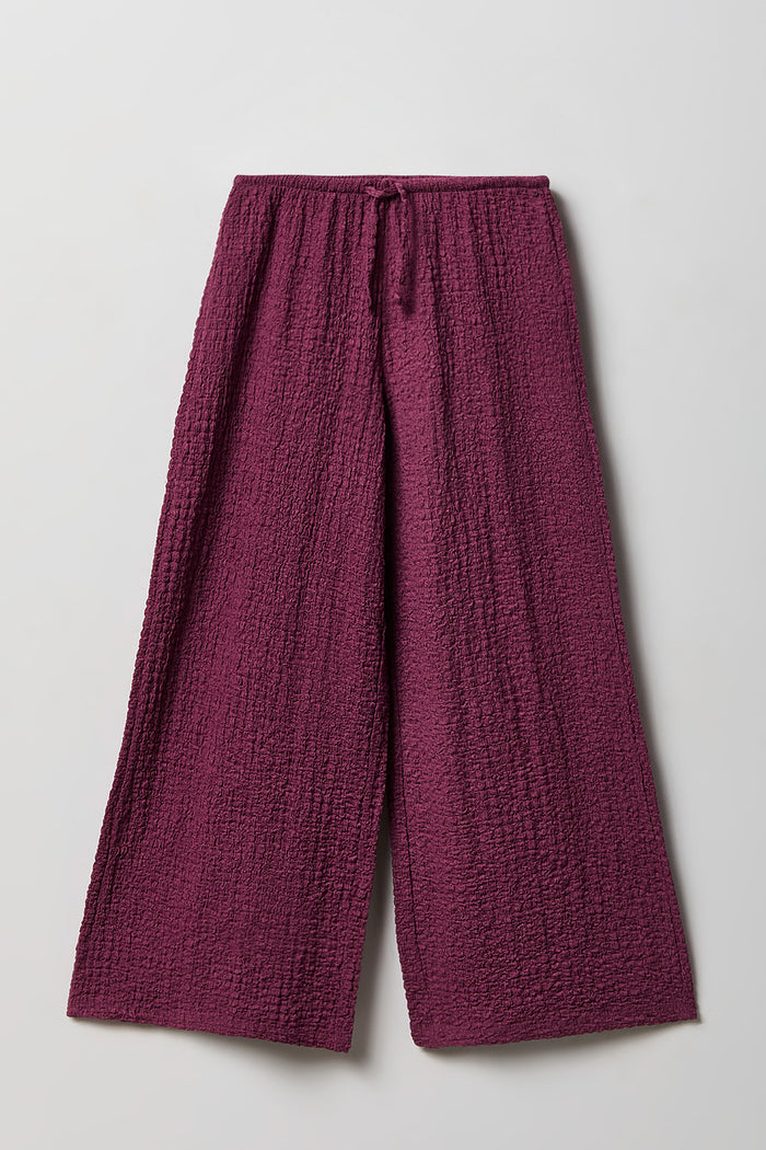 Girls Textured Wide Leg Pant