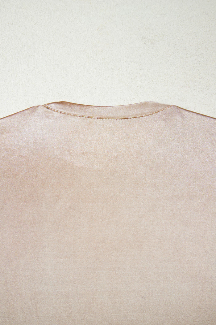 Gold Round Neck Metallic Tank Top
