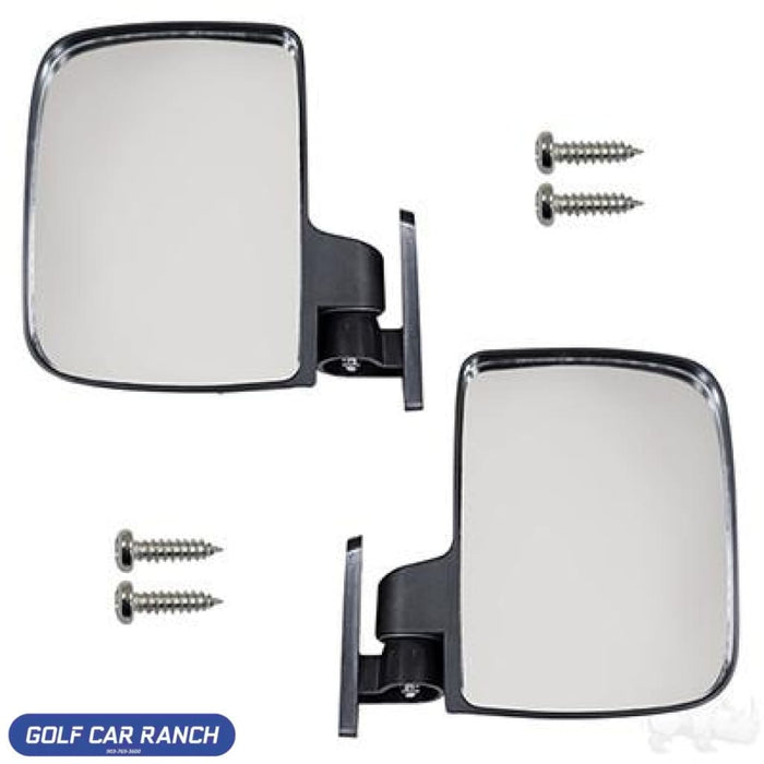 Folding UTV style golf cart mirror