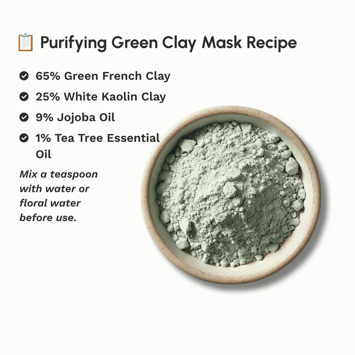 Recipe for making a face mask using Green French Clay.