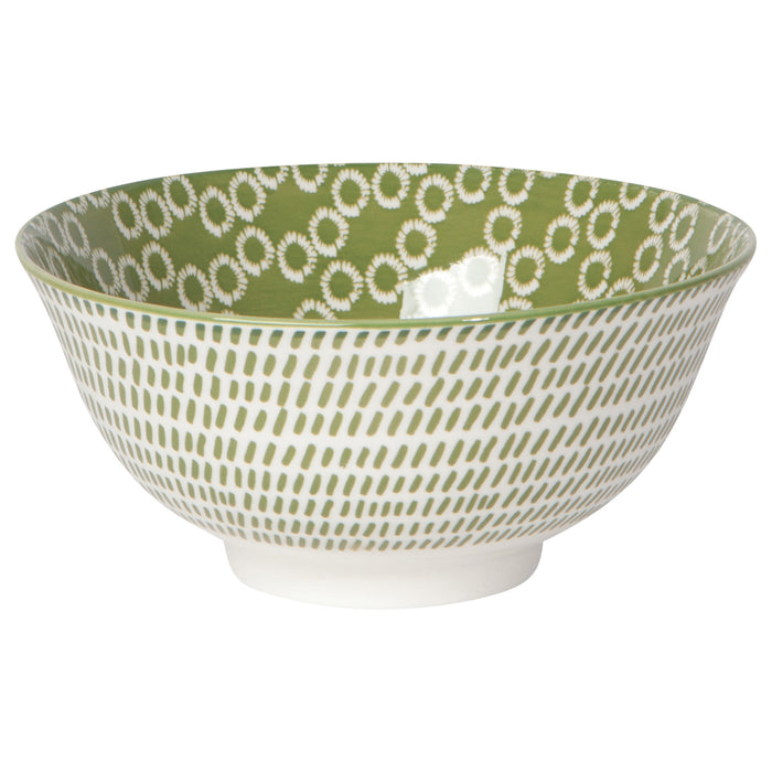 Green Rings Stamped Bowl