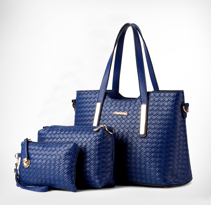 H1743 - 3pc Woven Handbag Set