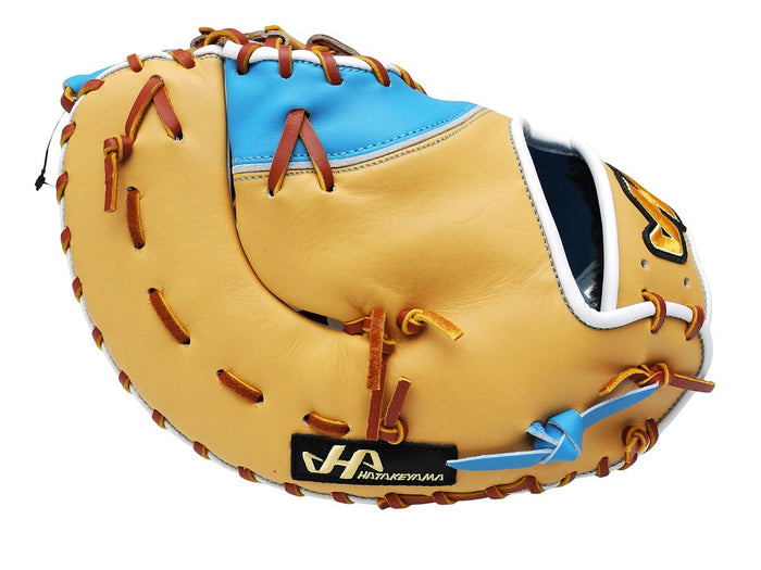 HATAKEYAMA Pro 13 inch First Base Mitt - Camel/Skyblue #5