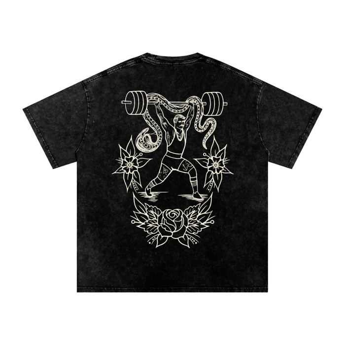 Heavy liftin’ Snow Washed Oversized Cotton T-Shirt