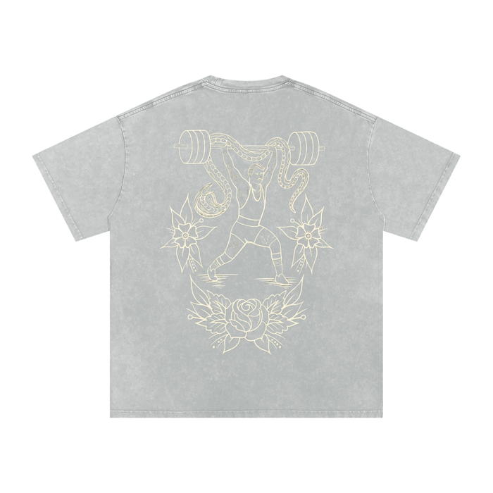 Heavy liftin’ Snow Washed Oversized Cotton T-Shirt