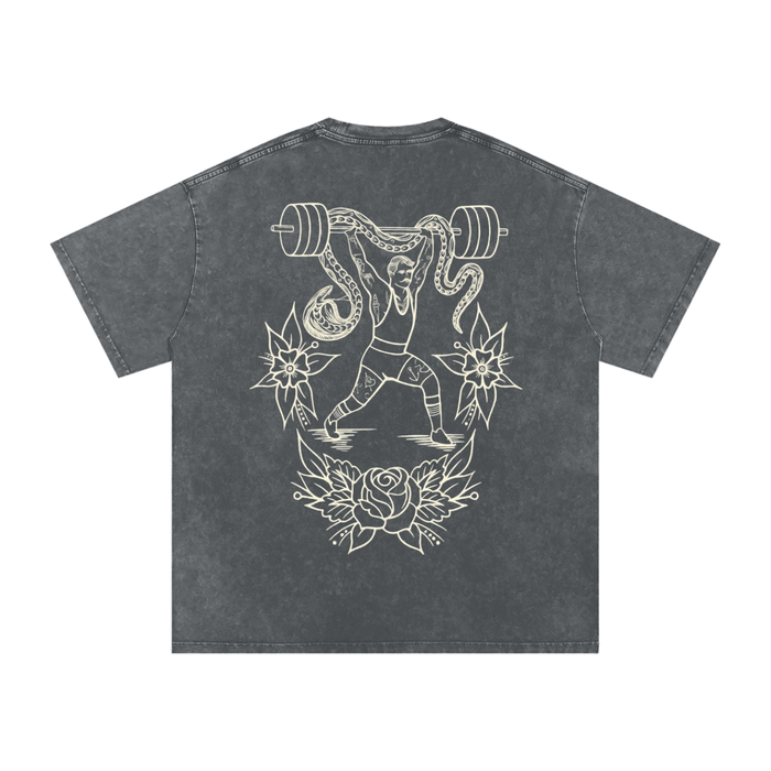 Heavy liftin’ Snow Washed Oversized Cotton T-Shirt